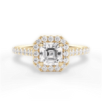 Leah Asscher Cut Lab Grown Diamond 18Kt Yellow Gold Engagement Ring
