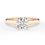 Carrie Round Cut Lab Grown Diamond 18Kt Rose Gold Engagement Ring