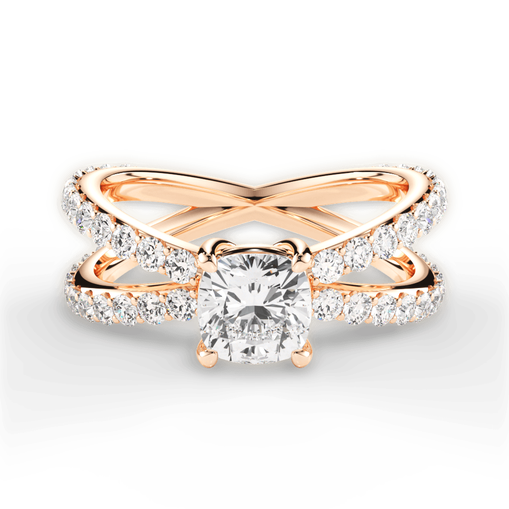 Lauren Cushion Cut Lab Grown Diamond 18Kt Rose Gold Engagement Ring