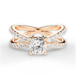 Lauren Cushion Cut Lab Grown Diamond 18Kt Rose Gold Engagement Ring