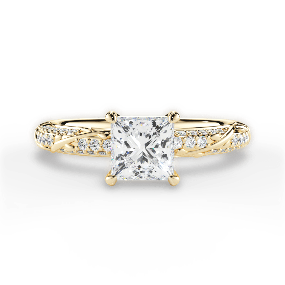 Gloria Princess Cut Lab Grown Diamond 18Kt Yellow Gold Engagement Ring