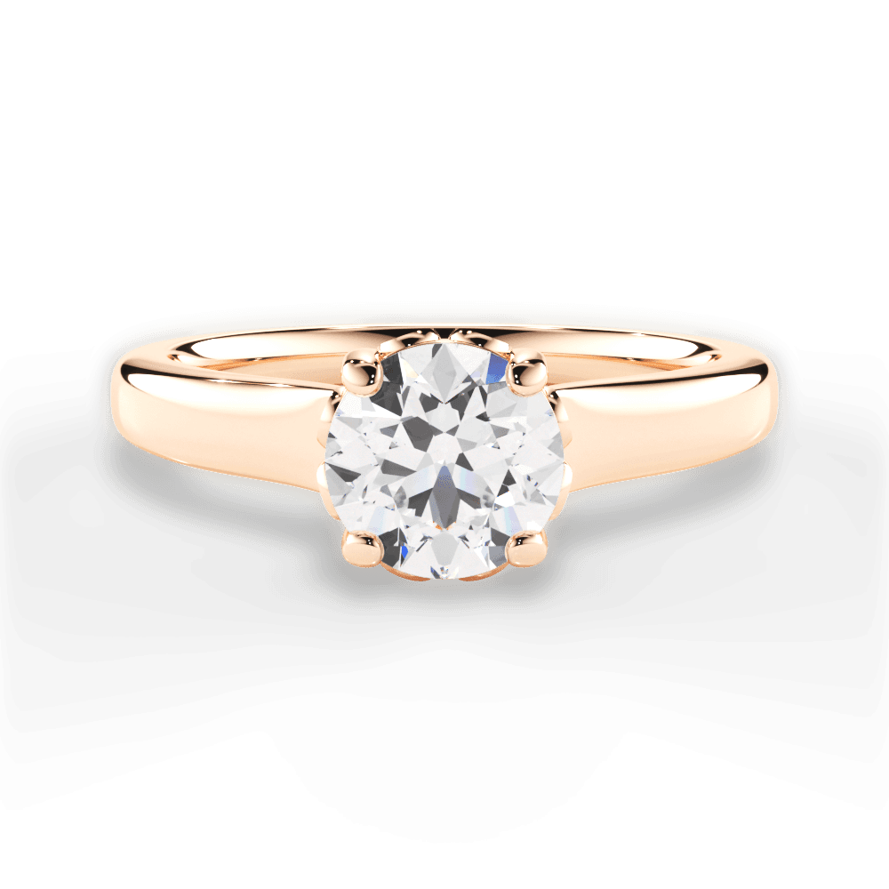 Carol Round Cut Lab Grown Diamond 18Kt Rose Gold Engagement Ring