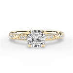 Gloria Cushion Cut Lab Grown Diamond 18Kt Yellow Gold Engagement Ring