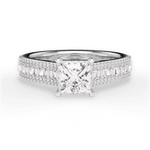 Lynn Princess Cut Lab Grown Diamond 18Kt White Gold Engagement Ring