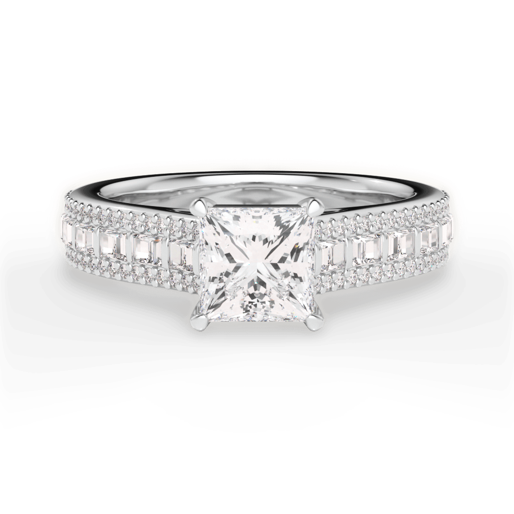Lynn Princess Cut Lab Grown Diamond Platinum Engagement Ring