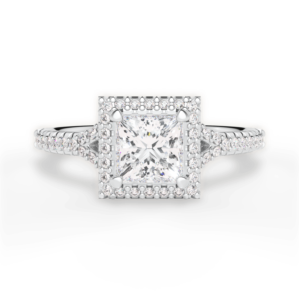 Judy Princess Cut Lab Grown Diamond Platinum Engagement Ring