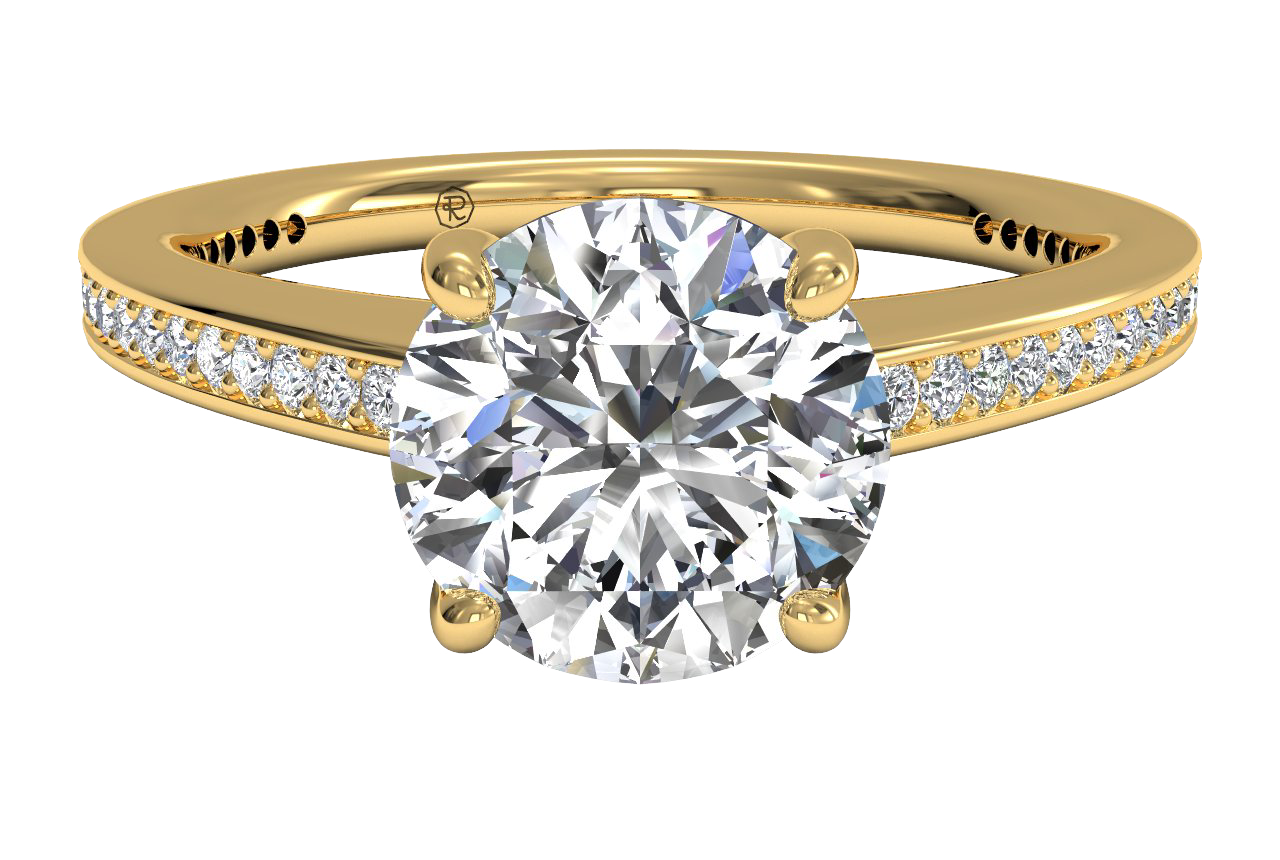 Judith Round Cut Lab Grown Diamond 18Kt Yellow Gold Engagement Ring