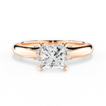 Florence Princess Cut Lab Grown Diamond 18Kt Rose Gold Engagement Ring