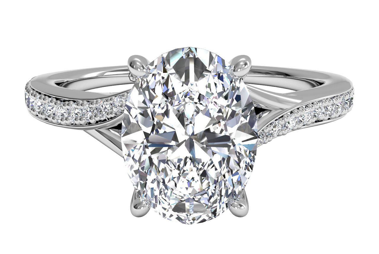 Elise Oval Cut Lab Grown Diamond 14Kt White Gold Engagement Ring