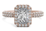 Lucy Radiant Cut Lab Grown Diamond 18Kt Rose Gold Engagement Ring