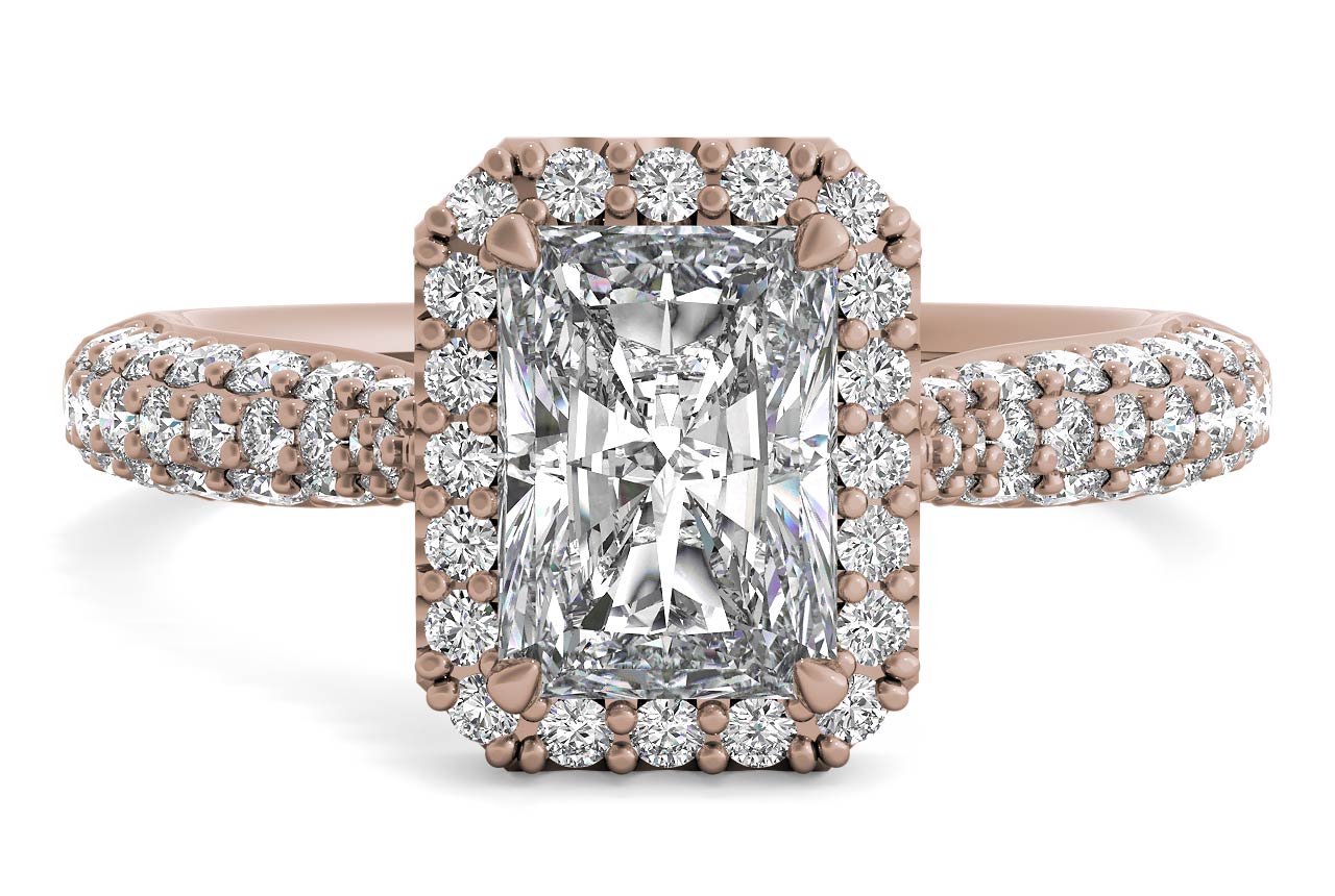 Lucy Radiant Cut Lab Grown Diamond 18Kt Rose Gold Engagement Ring