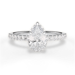 Isabella Pear Cut Lab Grown Diamond 18Kt White Gold Engagement Ring