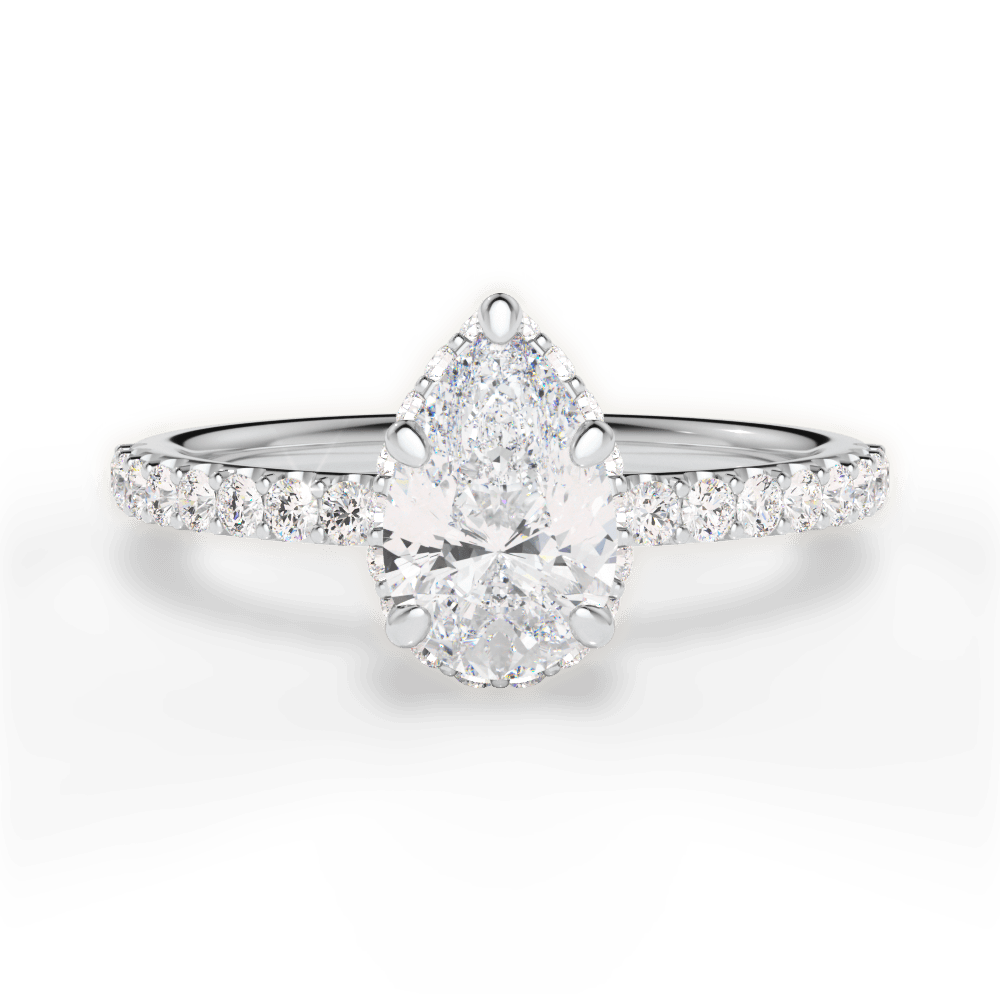 Isabella Pear Cut Lab Grown Diamond Platinum Engagement Ring