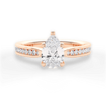 Katelyn Pear Cut Lab Grown Diamond 18Kt Rose Gold Engagement Ring