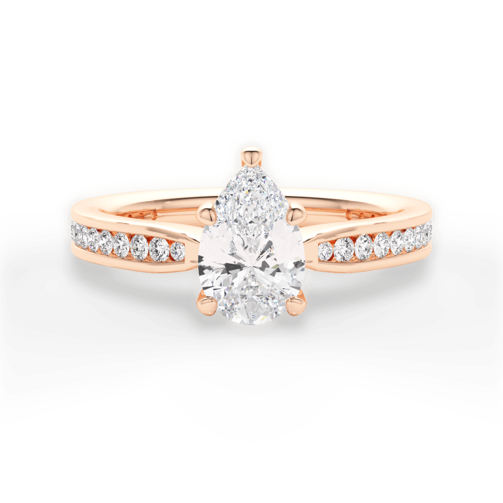 Katelyn Pear Cut Lab Grown Diamond 18Kt Rose Gold Engagement Ring