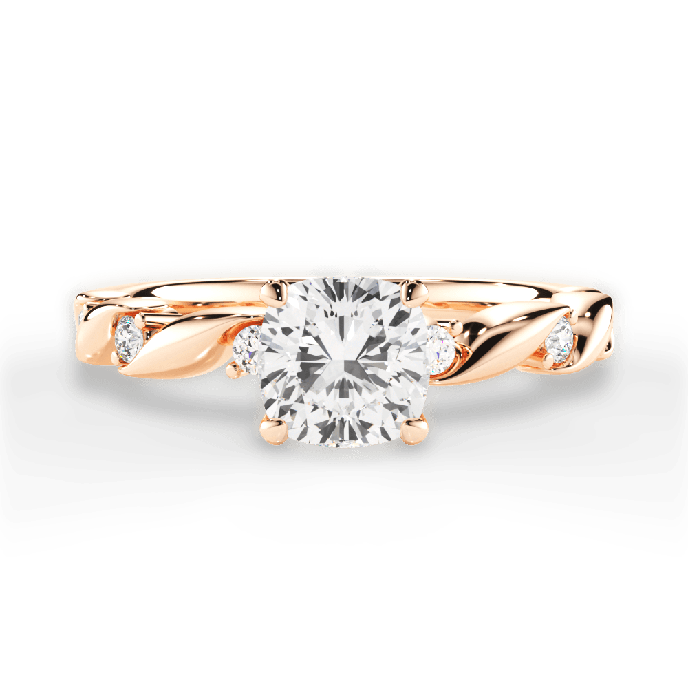 Emma Cushion Cut Lab Grown Diamond 18Kt Rose Gold Engagement Ring