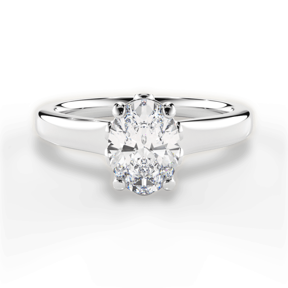 Carol Oval Cut Lab Grown Diamond 14Kt White Gold Engagement Ring