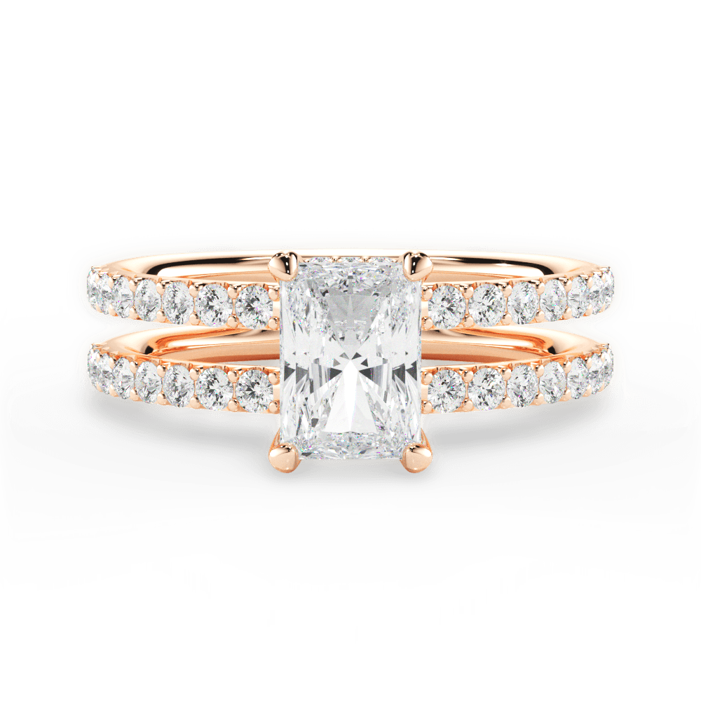 Christie Radiant Cut Lab Grown Diamond 18Kt Rose Gold Engagement Ring