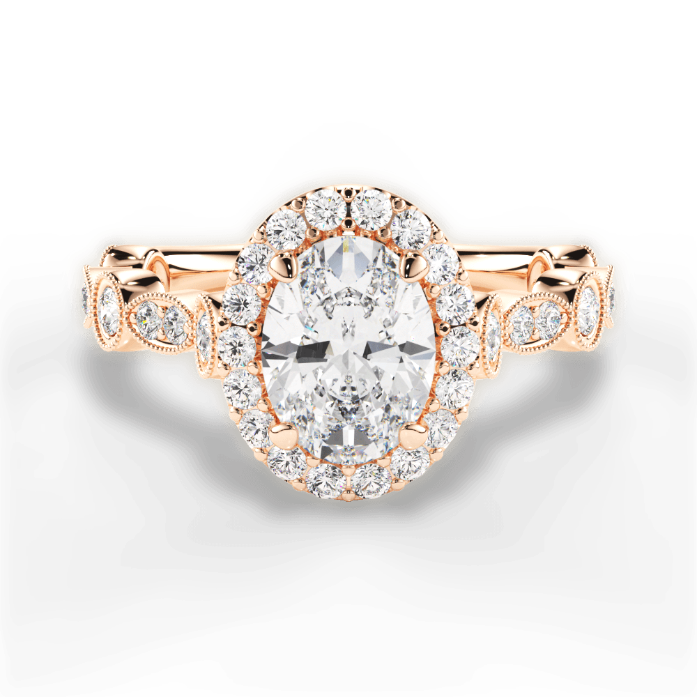Irene Oval Cut Lab Grown Diamond 18Kt Rose Gold Engagement Ring