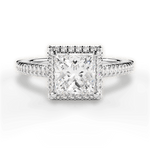 Jenny Princess Cut Lab Grown Diamond 14Kt White Gold Engagement Ring