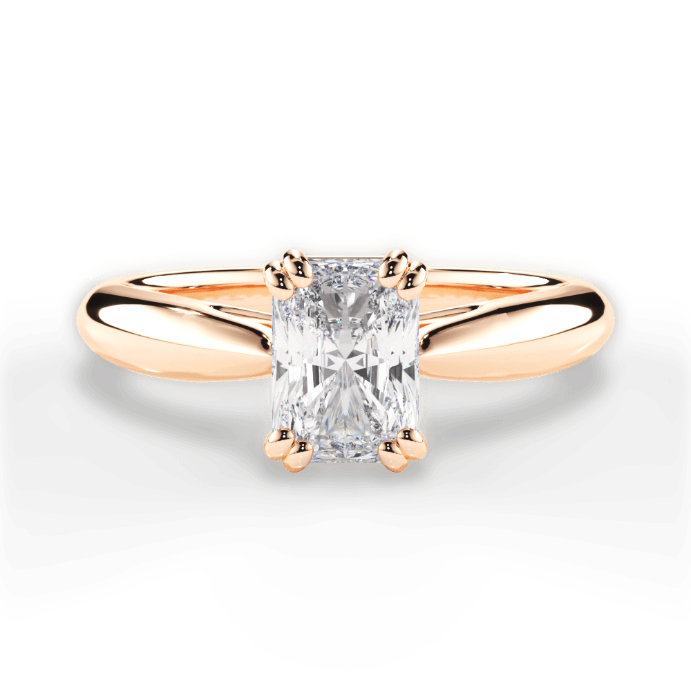 Gillian Radiant Cut Lab Grown Diamond 18Kt Rose Gold Engagement Ring
