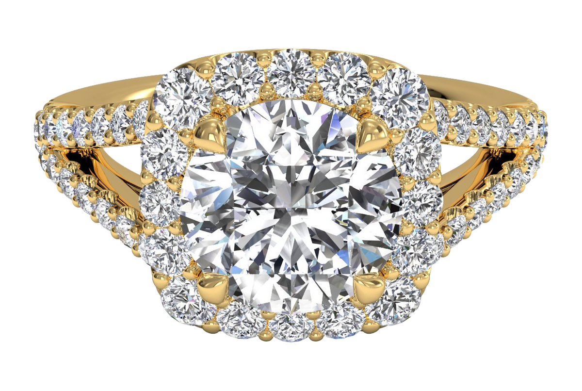 Kelly Round Cut Lab Grown Diamond 18Kt Yellow Gold Engagement Ring