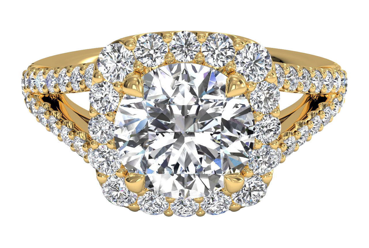 Kelly Round Cut Lab Grown Diamond 18Kt Yellow Gold Engagement Ring