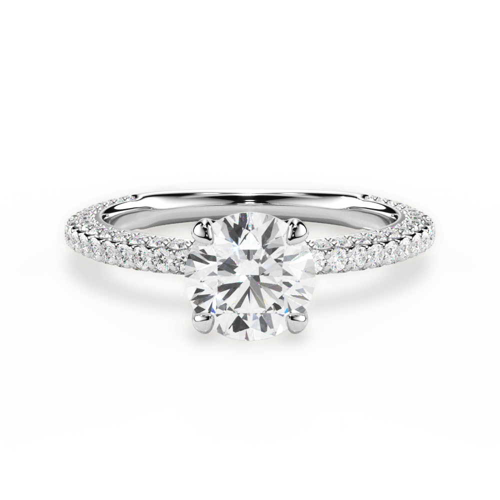 Kristen Round Cut Lab Grown Diamond 14Kt White Gold Engagement Ring