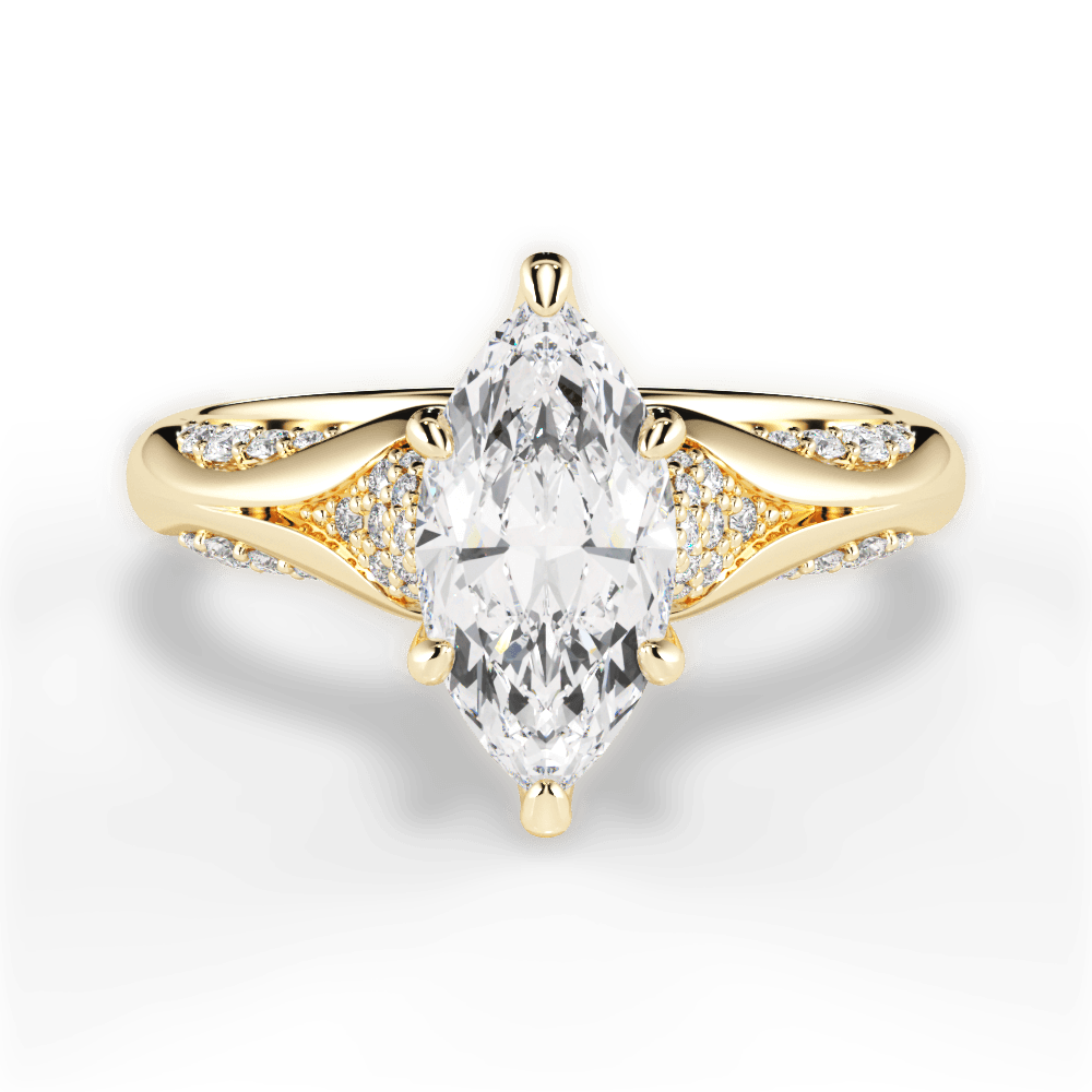 Isabel Marquise Cut Lab Grown Diamond 18Kt Yellow Gold Engagement Ring