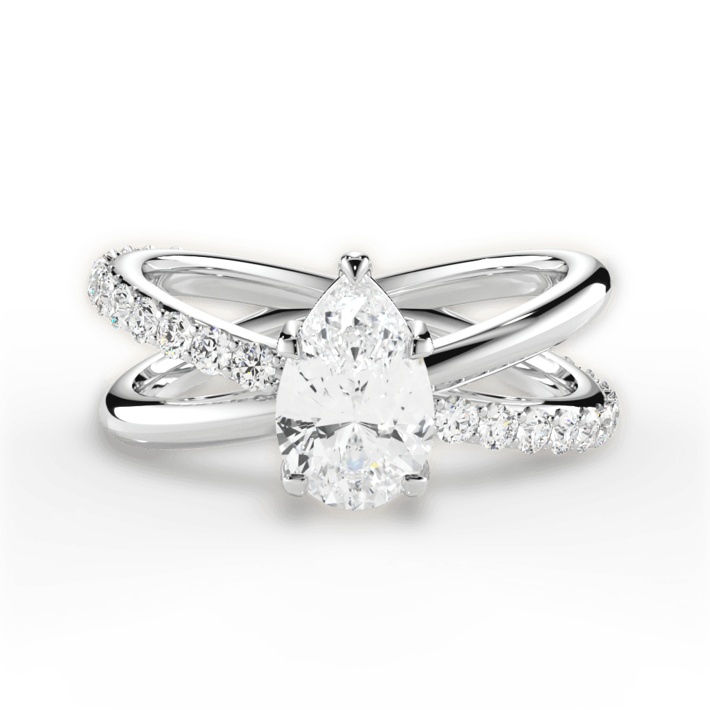Jennifer Pear Cut Lab Grown Diamond Platinum Engagement Ring