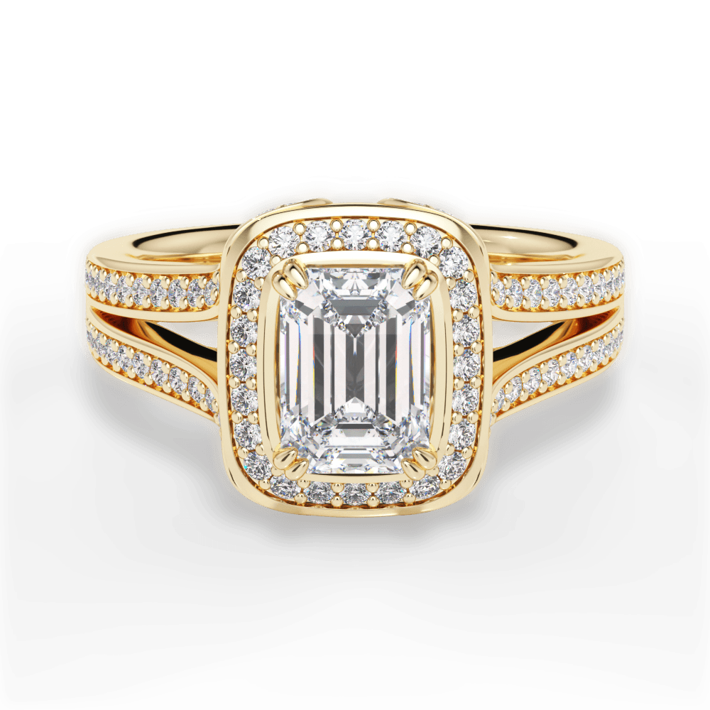 Mackenzie Emerald Cut Lab Grown Diamond 18Kt Yellow Gold Engagement Ring