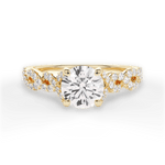 Justine Round Cut Lab Grown Diamond 18Kt Yellow Gold Engagement Ring