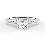 Elena Asscher Cut Lab Grown Diamond Platinum Engagement Ring
