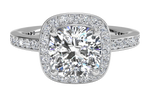 Karen Cushion Cut Lab Grown Diamond Platinum Engagement Ring