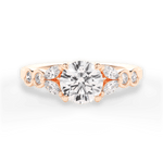 Evelyn Round Cut Lab Grown Diamond 18Kt Rose Gold Engagement Ring