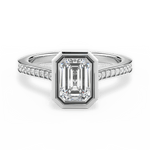 Deanna Emerald Cut Lab Grown Diamond 14Kt White Gold Engagement Ring