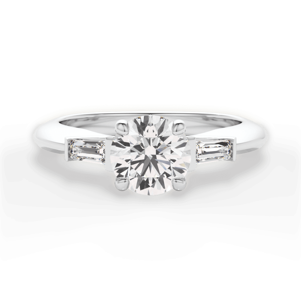 Emily Round Cut Lab Grown Diamond Platinum Engagement Ring