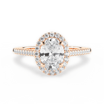 Jeanne Oval Cut Lab Grown Diamond 18Kt Rose Gold Engagement Ring