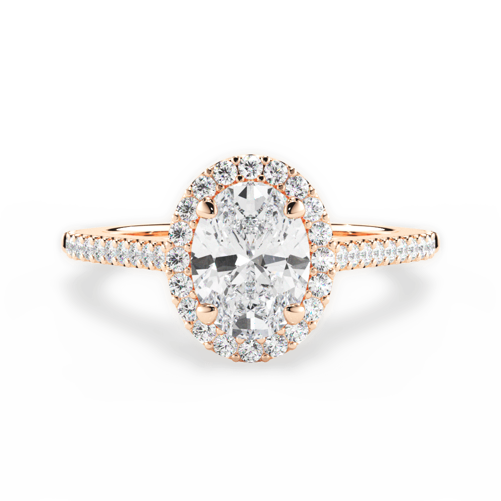 Jeanne Oval Cut Lab Grown Diamond 18Kt Rose Gold Engagement Ring