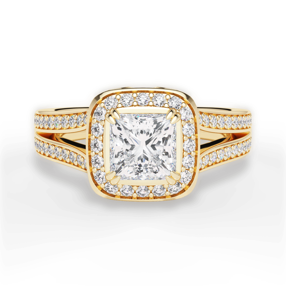 Mackenzie Princess Cut Lab Grown Diamond 18Kt Yellow Gold Engagement Ring