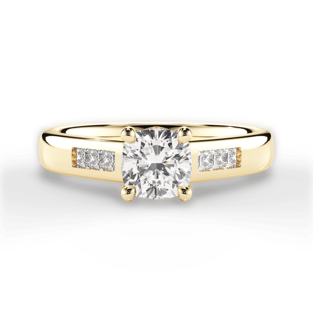 Brittany Cushion Cut Lab Grown Diamond 18Kt Yellow Gold Engagement Ring