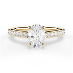 Elizabeth Oval Cut Lab Grown Diamond 18Kt Yellow Gold Engagement Ring
