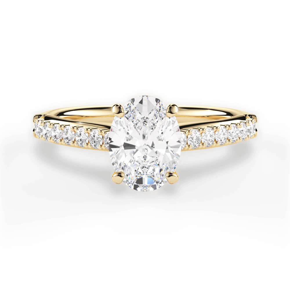 Elizabeth Oval Cut Lab Grown Diamond 18Kt Yellow Gold Engagement Ring