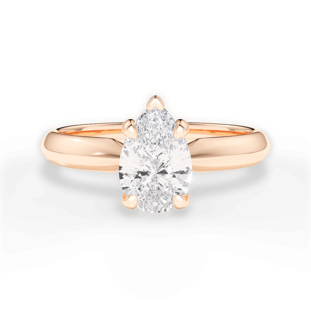 Diana Pear Cut Lab Grown Diamond 18Kt Rose Gold Engagement Ring