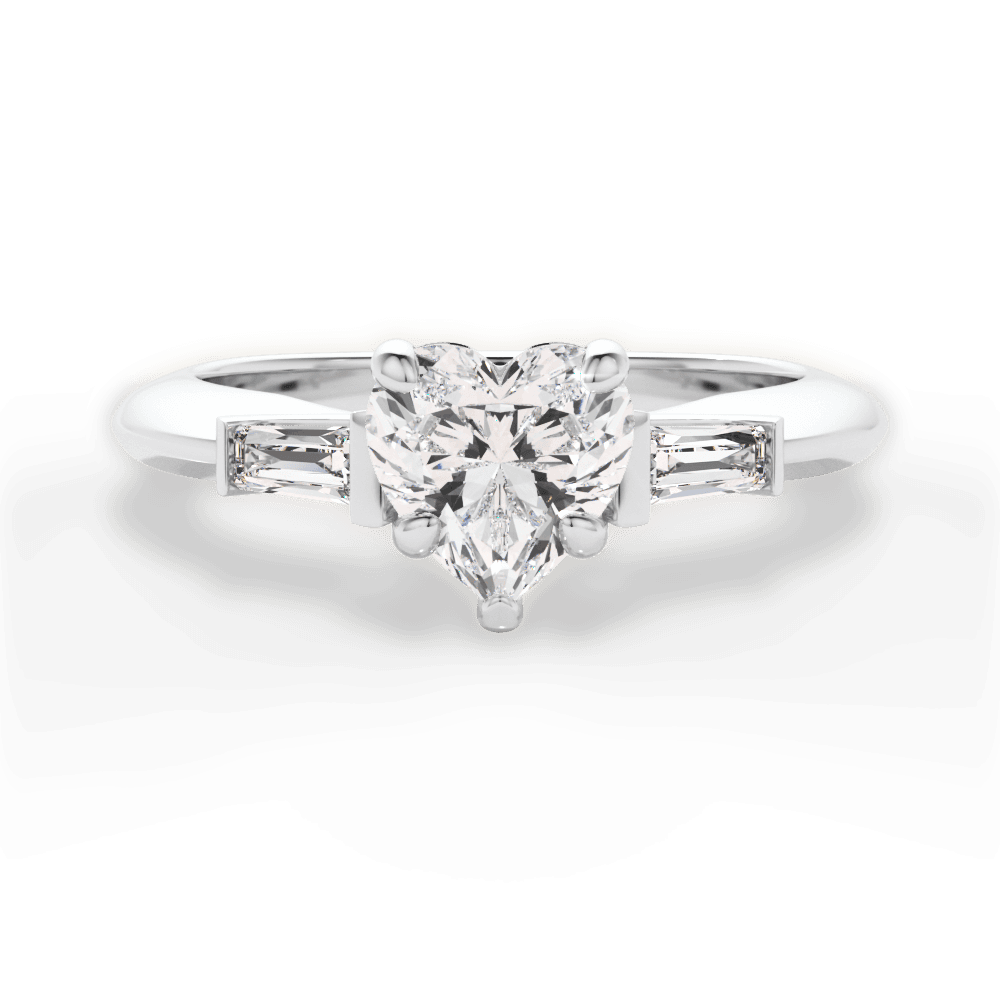 Emily Heart Cut Lab Grown Diamond 18Kt White Gold Engagement Ring