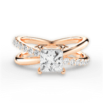 Jennifer Princess Cut Lab Grown Diamond 18Kt Rose Gold Engagement Ring