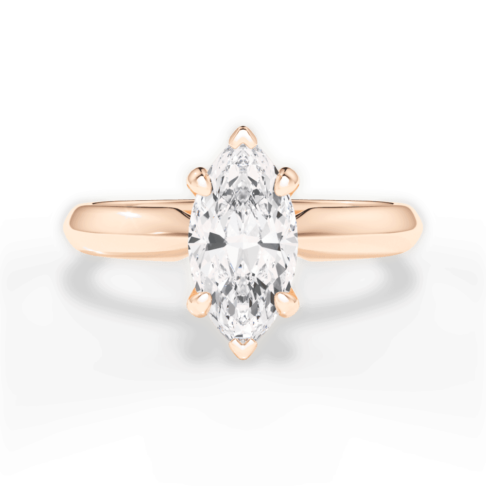 Diana Marquise Cut Lab Grown Diamond 18Kt Rose Gold Engagement Ring