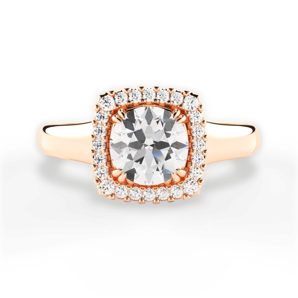 Jasmin Round Cut Lab Grown Diamond 18Kt Rose Gold Engagement Ring