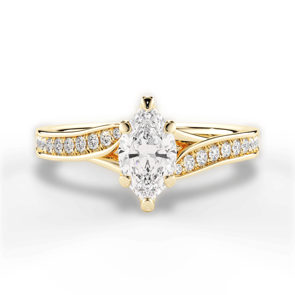 Elise Marquise Cut Lab Grown Diamond 18Kt Yellow Gold Engagement Ring