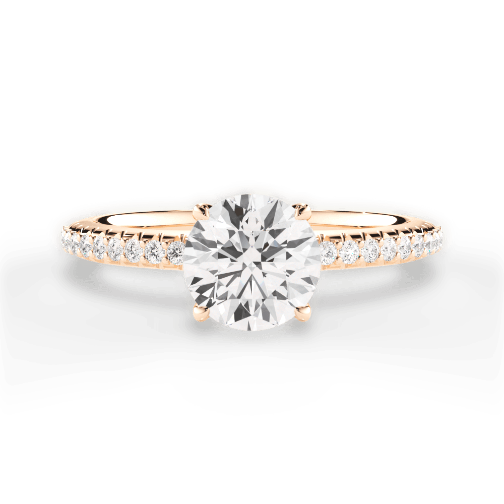 Giselle Round Cut Lab Grown Diamond 18Kt Rose Gold Engagement Ring